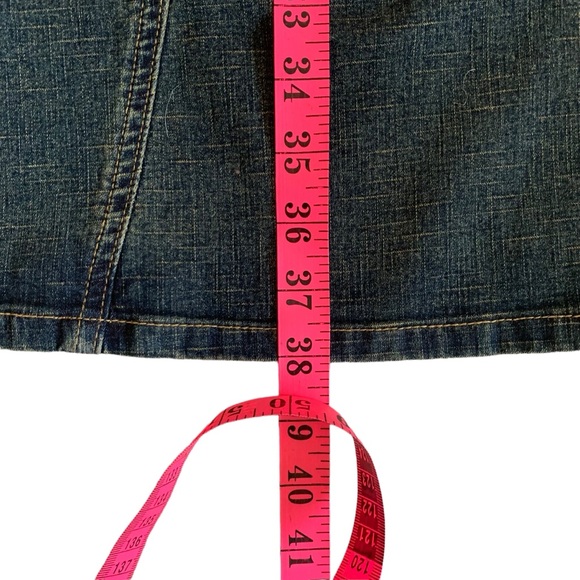 Wallis size 16 maxi jean skirt with flower decal mid rise dark wash - Picture 8 of 9